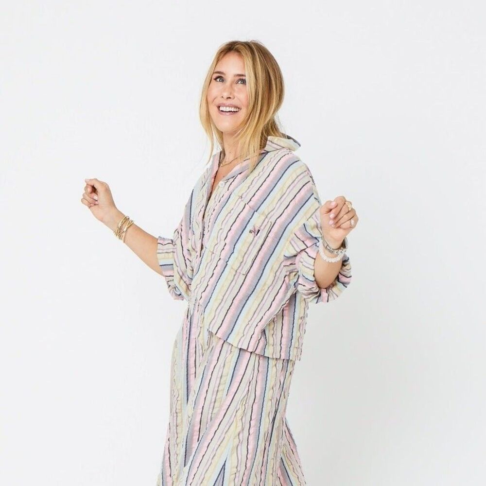 Kerri Rosenthal Sherri Stripe Shirt Blouse Top Buttondown Printed XS New 265029 - Picture 4 of 11